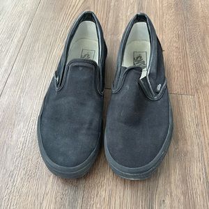 ♨️VANS SLIP ON Shoes black on black size 10